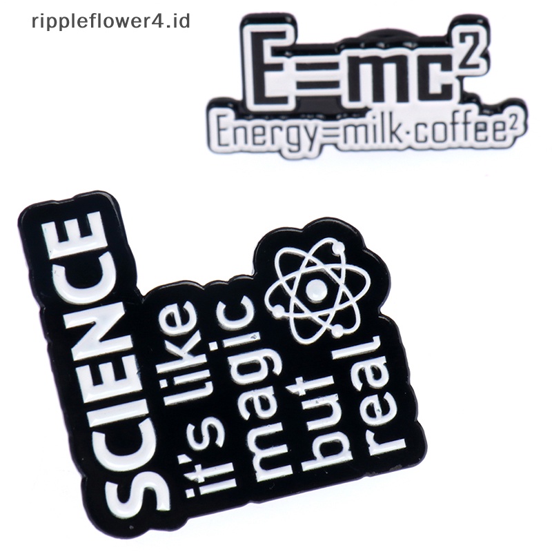{rippleflower4.id} 1pc Science is Magic Enamel Pin Bros Tas Kerah Pin Hitam Putih Badge Jewelry~