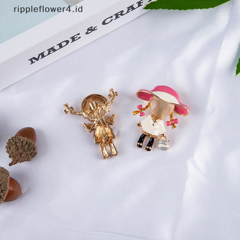 {rippleflower4.id} Opal Enamel Dokter Cowok Dan Cewek Bros Brooch Pin Perhiasan Perawat~