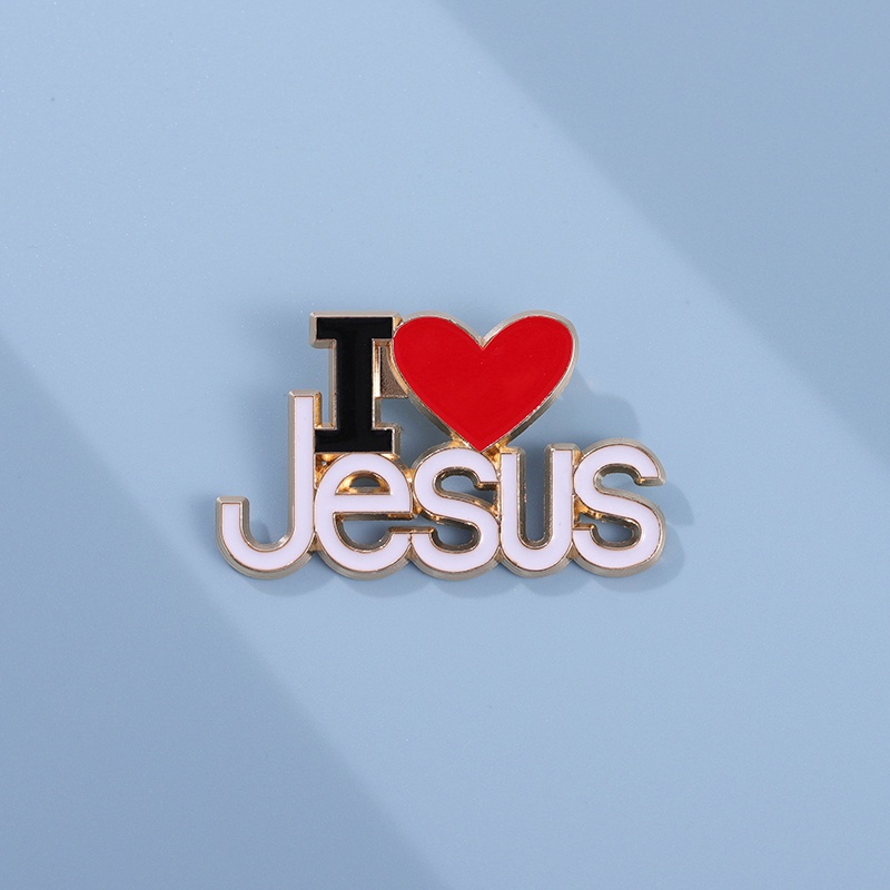 I Love Yesus Logam Enamel Bros Iman Ransel Lencana Kostum Aksesori Hadiah