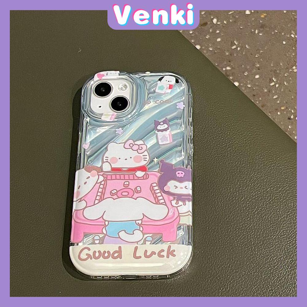 VENKI - Untuk iPhone 11 iPhone Case Laser Reflektif Bening Phone Case TPU Lembut Shockproof Airbag Phone Case Cute Selfie Cat kompatibel dengan iPhone 14 13 Pro max 12 Pro Max XR XR 7 8