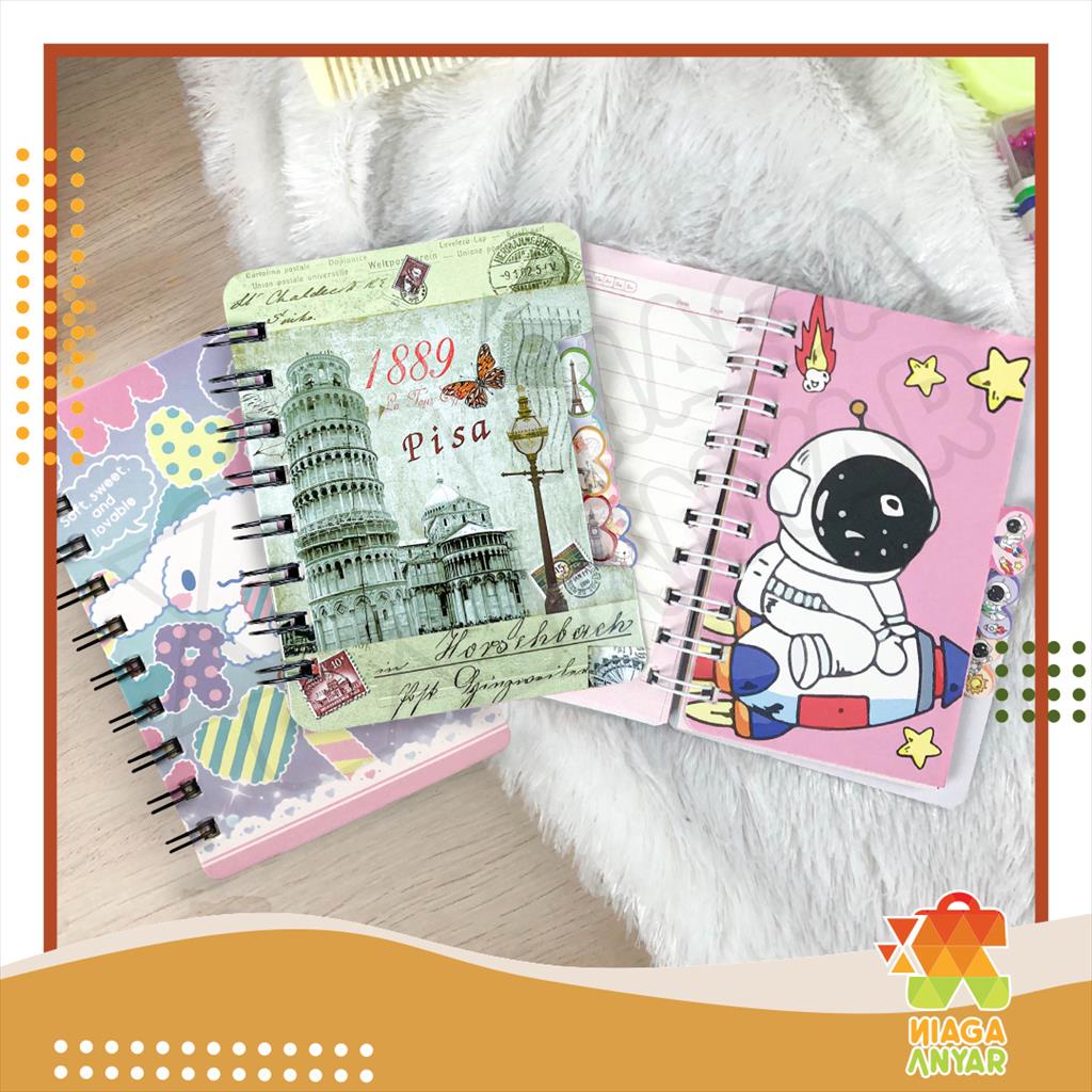 

NAS Buku Catatan Kecil Ring / Diary Mini A7 Spiral Karakter Small Note Book / Notebook Kecil Sanrio Vintage