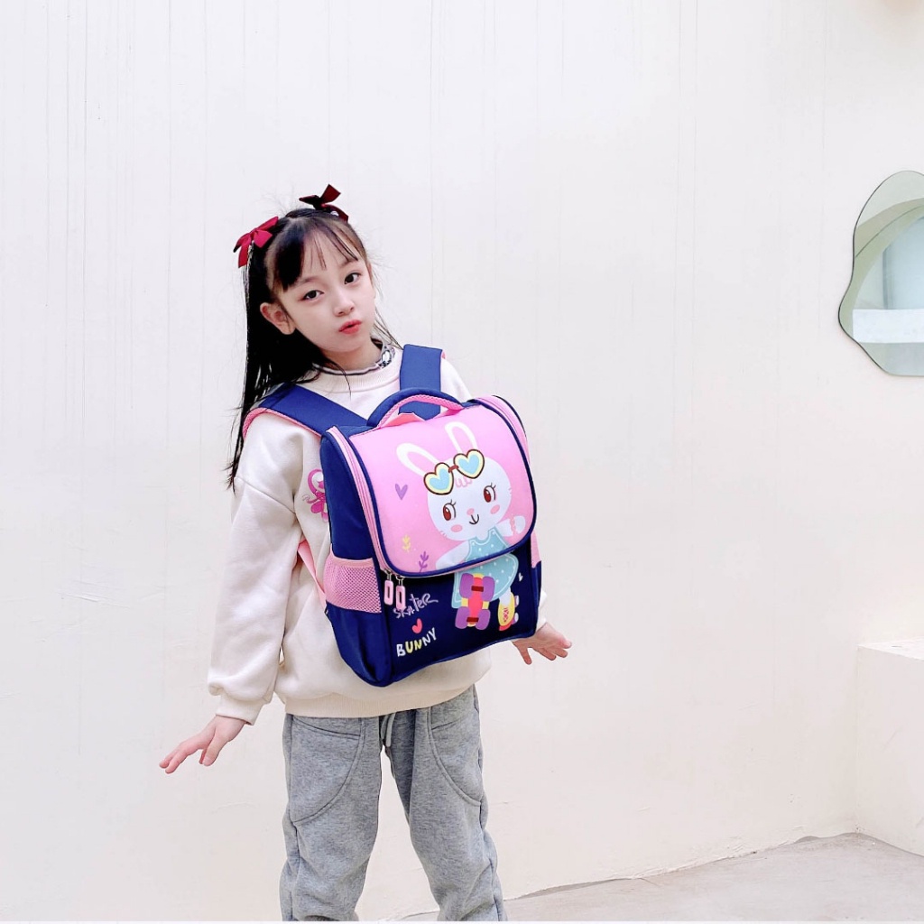 cod★ready★ D295  Tas Anak Ransel Sekolah  Premium Import biru pink lucu globallagilaku