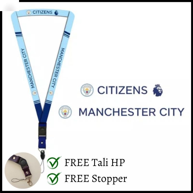 

Tali Lanyard Custom FC Manchester City / Custom Lanyard Tali Gantungan Kunci HP POD ID Card