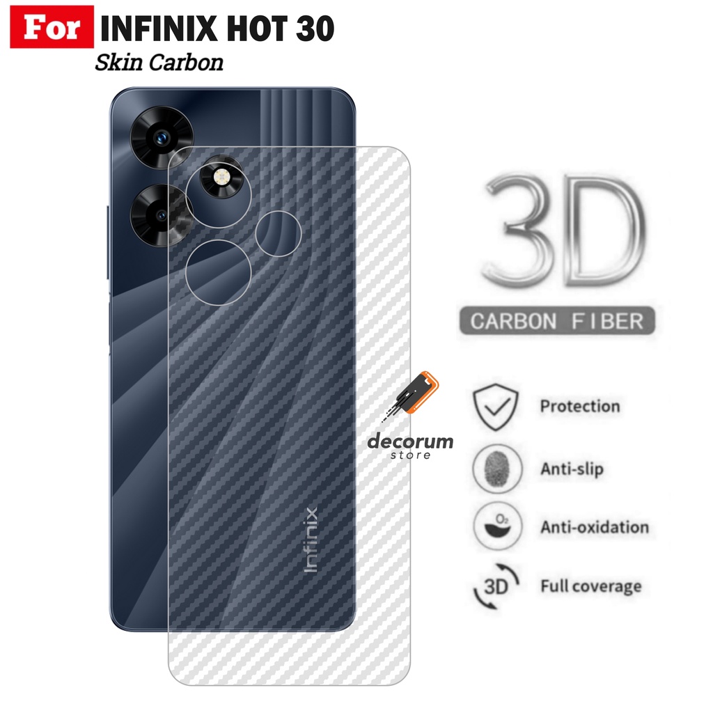 Skin Carbon INFINIX HOT 30 NFC Anti Jamur Pelindung Belakang Handphone