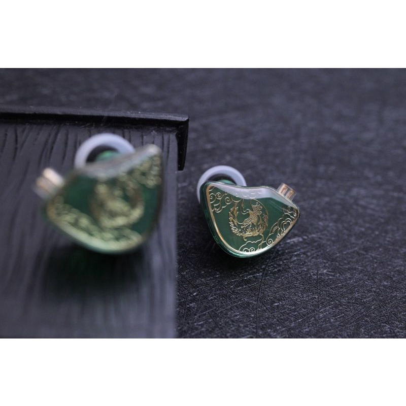 Tangzu WANER Jade Green Dengan Mic 10mm Dynamic Driver Earphone IEM 0.78 2pin Tangzu Wan er Versi Upgrade