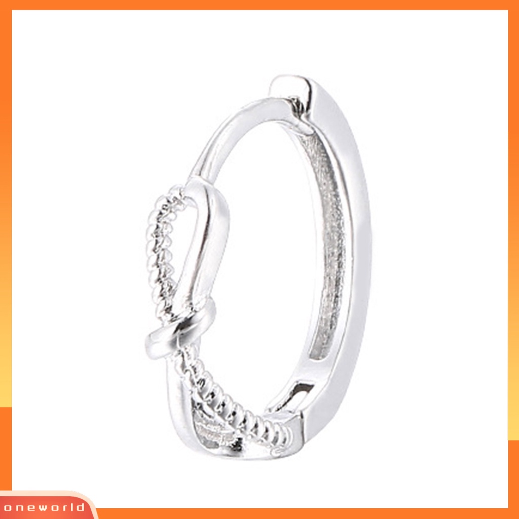 [WOD] 1pc Anting Hoop Temperamen Elegan Dipoles Hypoallergenic High-gloss Fashion Perhiasan Tembaga Memutar Simpul Wanita Huggie Earring Untuk Pacaran