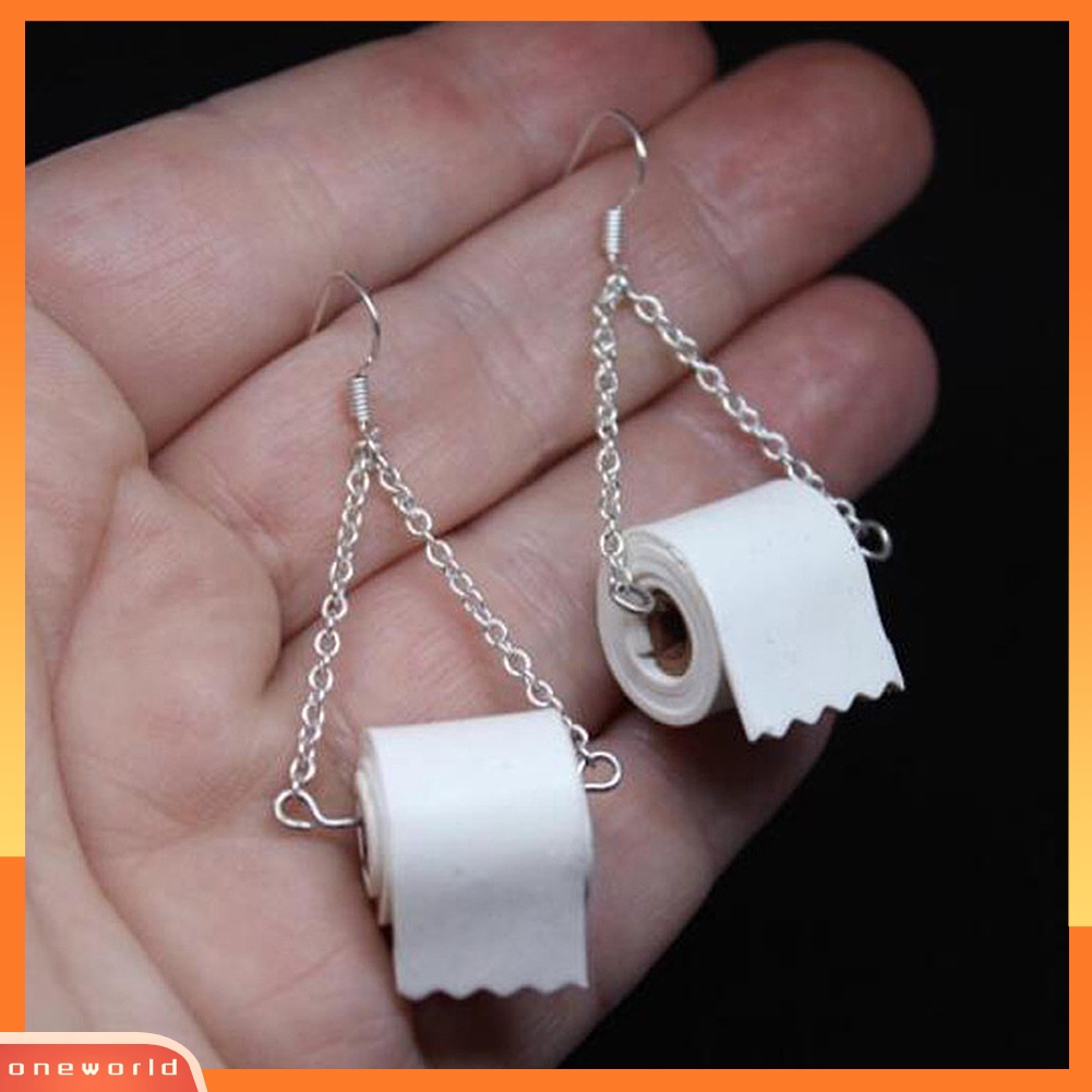 [WOD] Fashion Wanita Toilet Kertas Liontin Rantai Kalung Kait Anting Perhiasan Hadiah