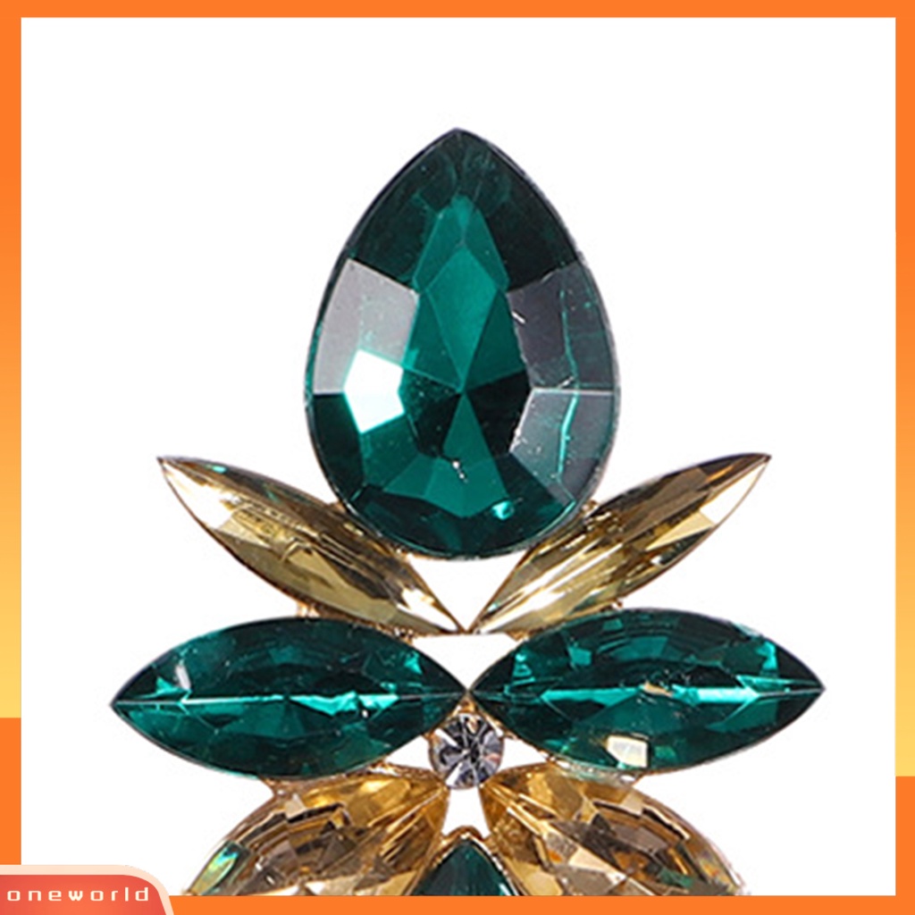 [WOD] 1pasang Anting Drop Wanita Indah Tahan Lama Alloy Fashion Mewah Berlian Imitasi Anting Tetesan Air Untuk Pesta