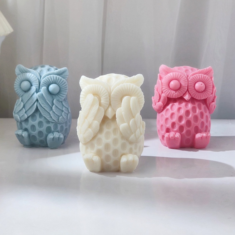 Siy Cetakan Lilin Hewan Owl Cetakan Silikon Untuk Membuat Cetakan Resin Sabun Lilin Epoxy Mold DIY Craft Baking Mold