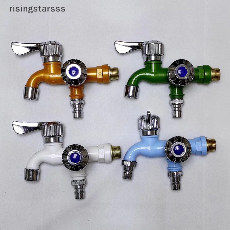 Rsid Span-Terbaru1/2&quot; Universal Interface Faucet Double Outlet Dual Control Penyambung Keran Air Jelly