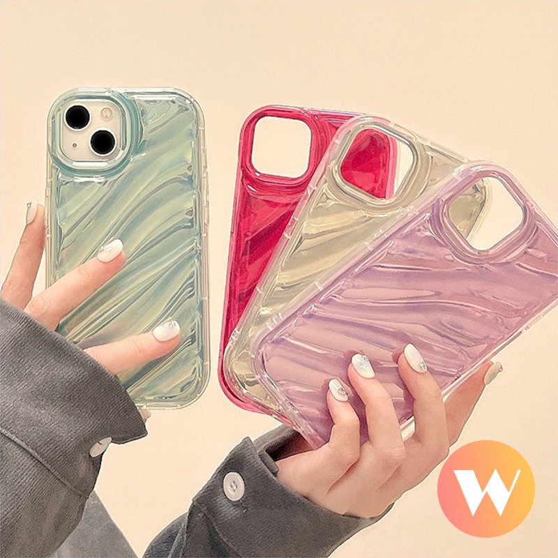 IPHONE Casing Ponsel Kartu Laser Warna Mempesona Mewah Kompatibel Untuk Iphone11 12 13 14 Pro MAX XR 7Plus 76s 8 6 Plus X XS MAX SE 2020lembut Kreatif 3D Stereo Pola Korgasi Cover