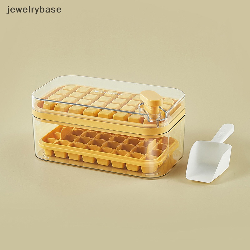 [jewelrybase] Press Type Ice Cube Tray Plastics Cetakan Es Beku32/64 Cetakan Cubes Tray Dengan Tutup Butik