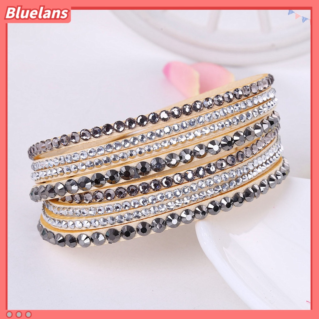 [BLS] Gelang Wanita Multi-layer Perhiasan Berlian Imitasi Gelang Bohemian Indah Untuk Pantai