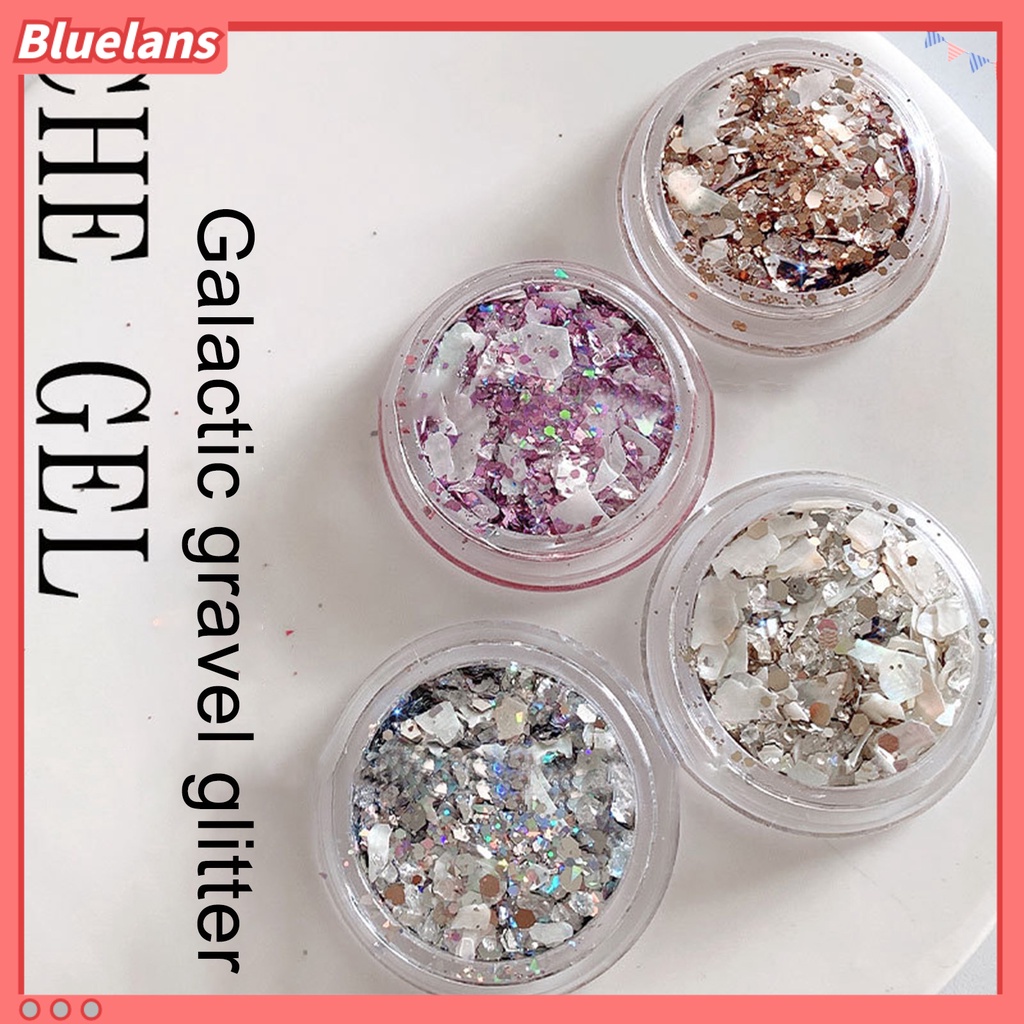 [BLM] 1kotak Nail Art Decor Broken-off Bentuk Tidak Teratur Mengkilap Tidak Luntur DIY Glitter Gaya Jepang Nail Shell Piece Flake Slice Payet Perlengkapan Kuku