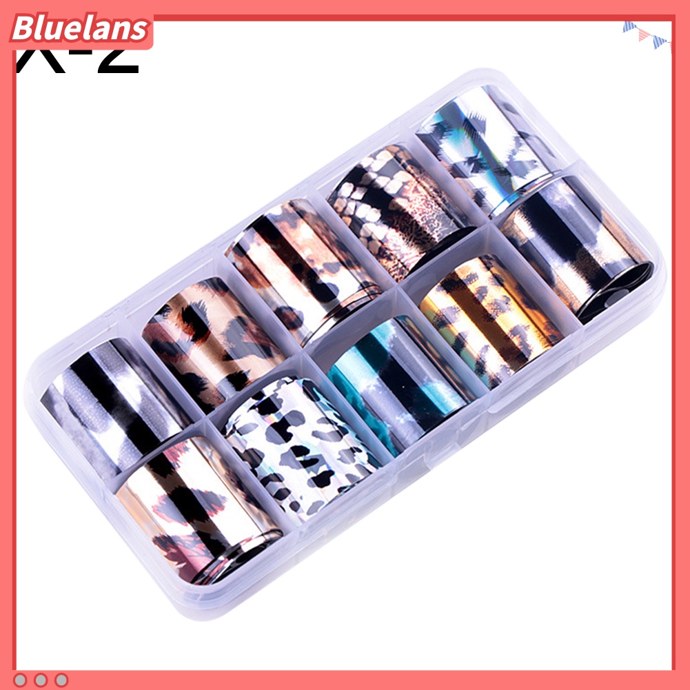 [BLM] 10rolls /Set Glitter Nail Art Foils Laser Tips Stiker DIY Manicure Dekorasi