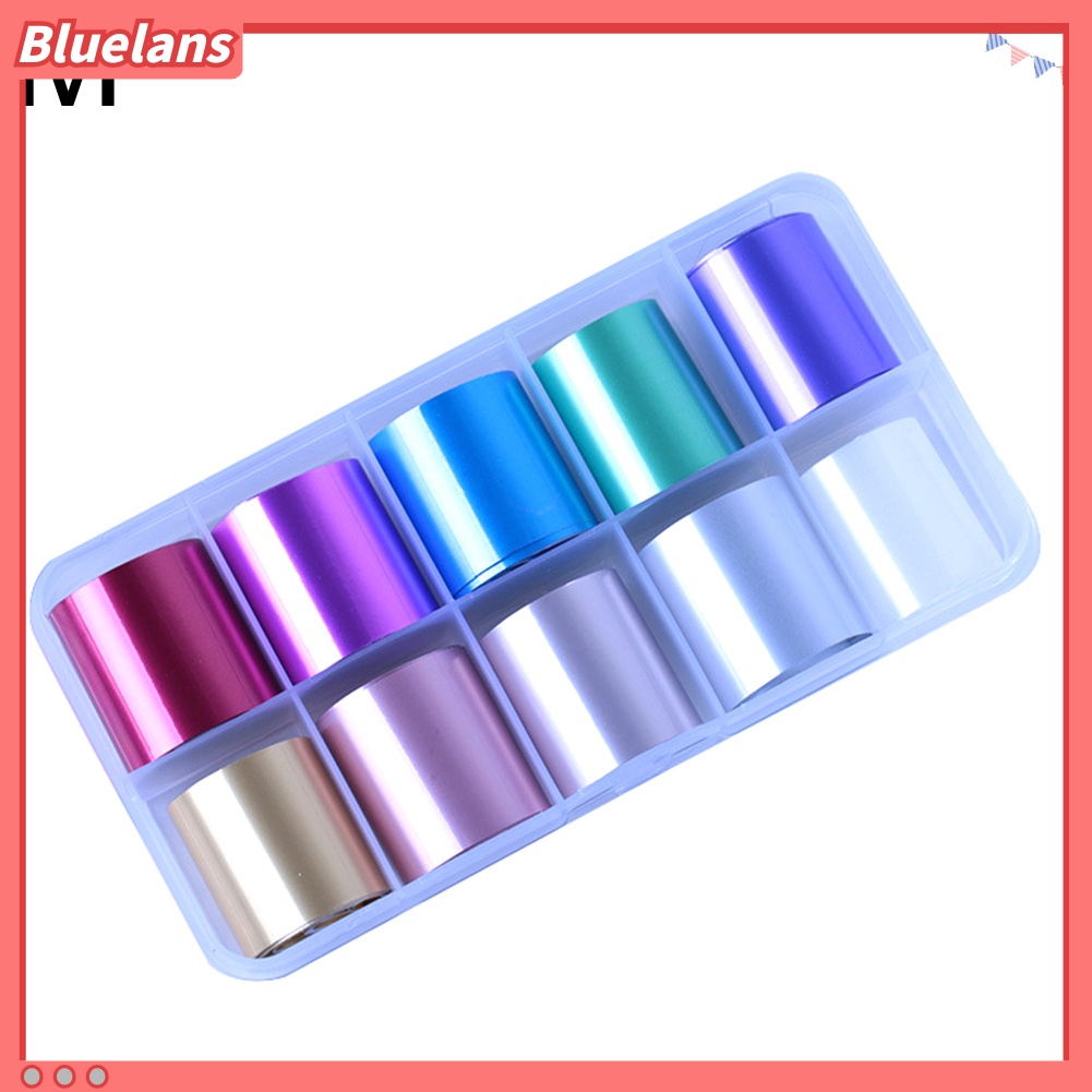 [BLM] 10rolls /Set Glitter Nail Art Foils Laser Tips Stiker DIY Manicure Dekorasi