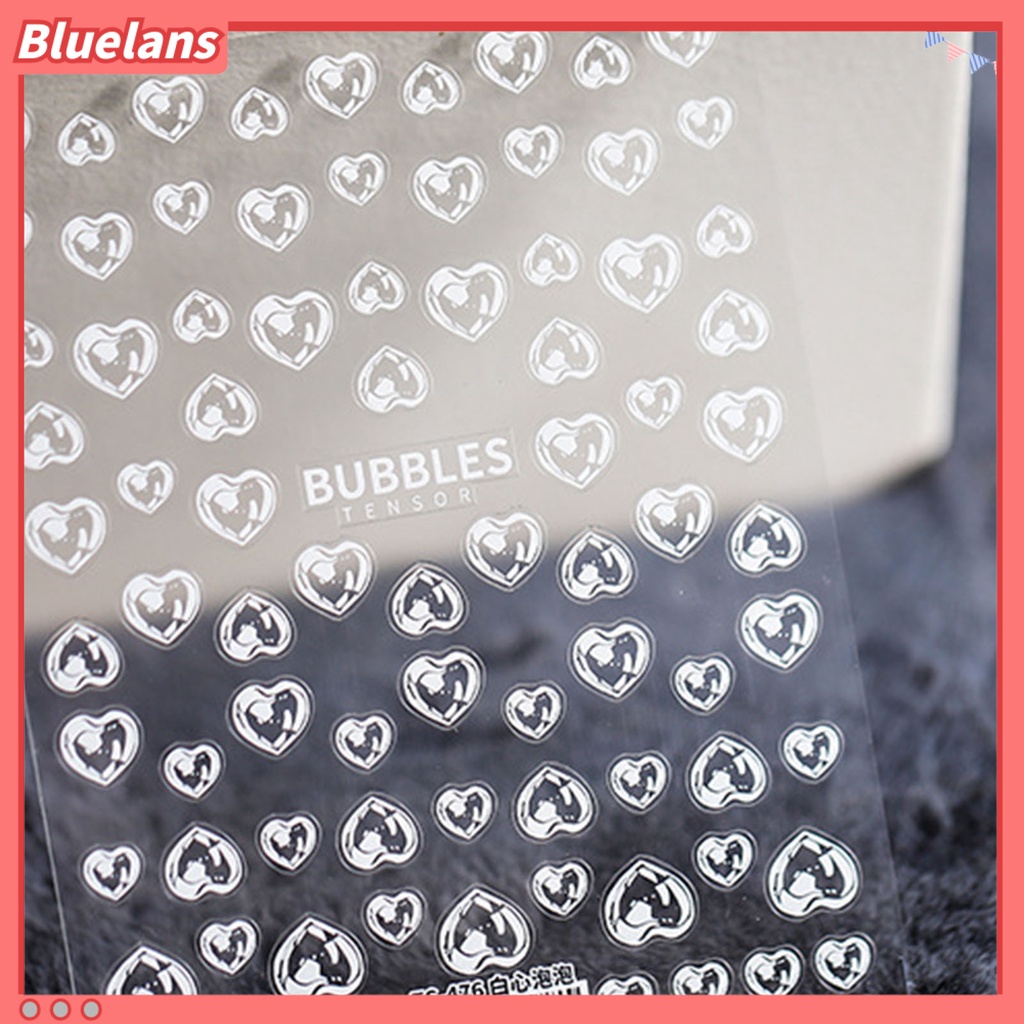 [BLM] Stiker Gelembung Kuku Ukiran Lem Belakang Ultra Tipis Lucu 5D Transparan Fashion Nail Art Design Sticker Untuk Manicure