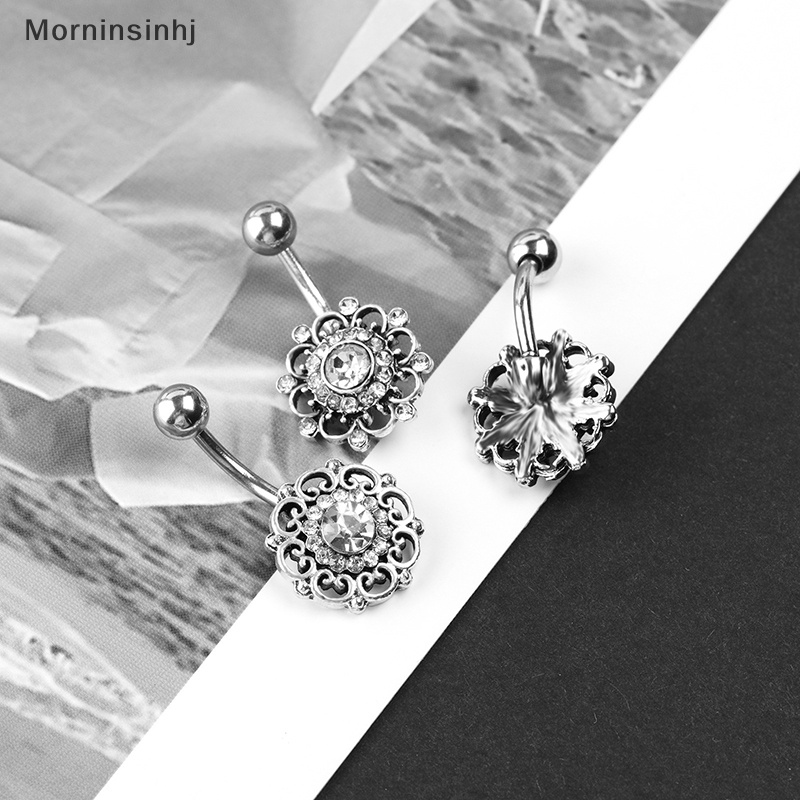 Mornin Stainless Steel Zircon Belly Button Ring Cincin Pusar Perut Sexy Wanita Perhiasan Tubuh Perut id