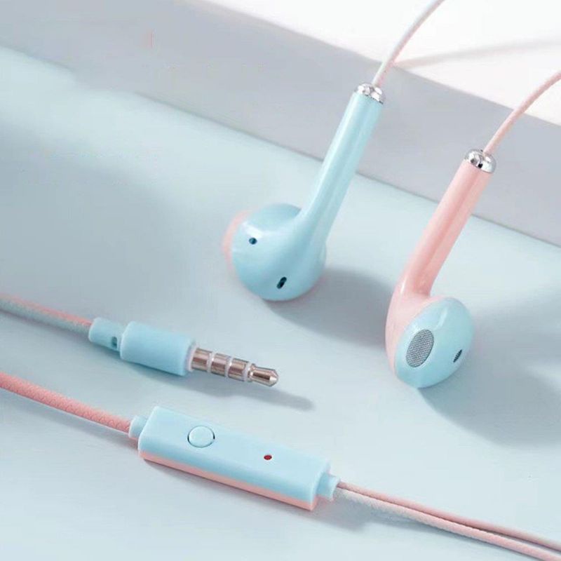 GOS -I405- Headset Macaron U24 - Headset Kabel Dua Warna Earphone - Earphones Two Tone Color Hifi Stereo Extra Bass