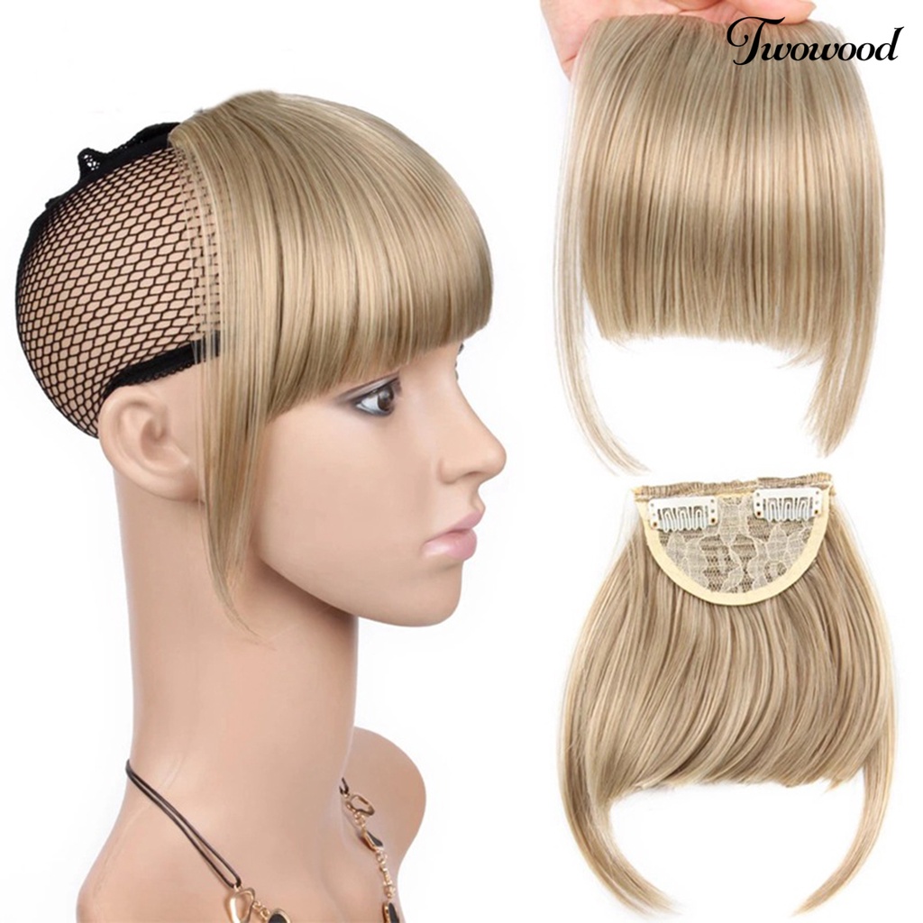 Twowood Poni Palsu Tidak Tembus Nyaman Dipakai Berbulu Halus Lembut Seamless Elegan Wanita Pinggiran Depan Air Bangs Modelling Supply