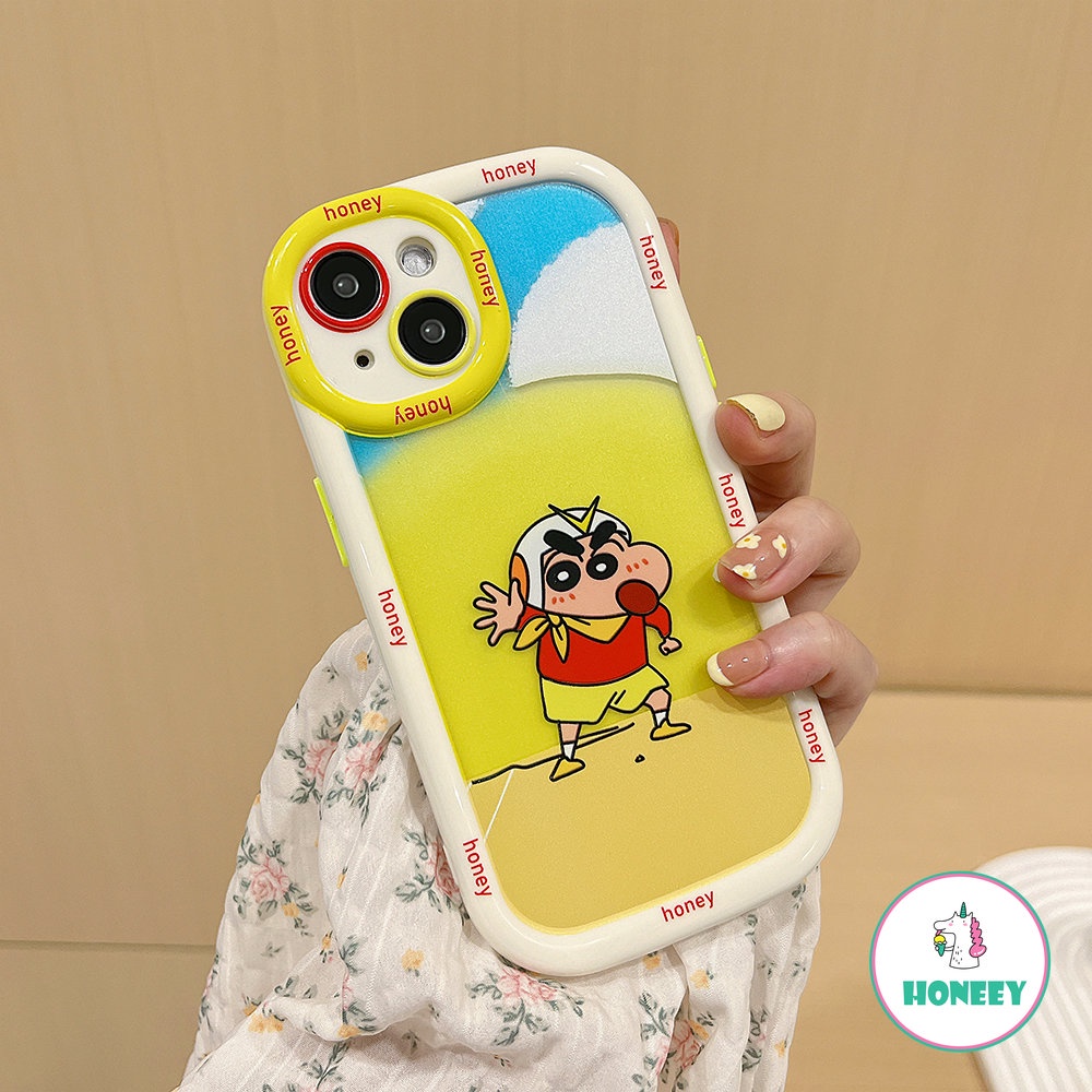 Casing Ponsel Karakter Lucu Kartun Untuk iPhone 14 Pro Max13 12 11 Pro Max Putih Frame Pelindung Lensa Penutup Belakang