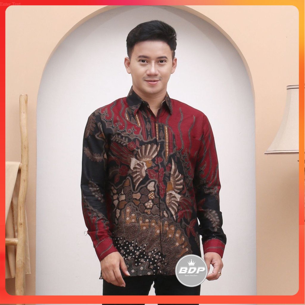 KEMEJA BATIK PRIA LENGAN PANJANG PREMIUM SIZE M L XL XXL