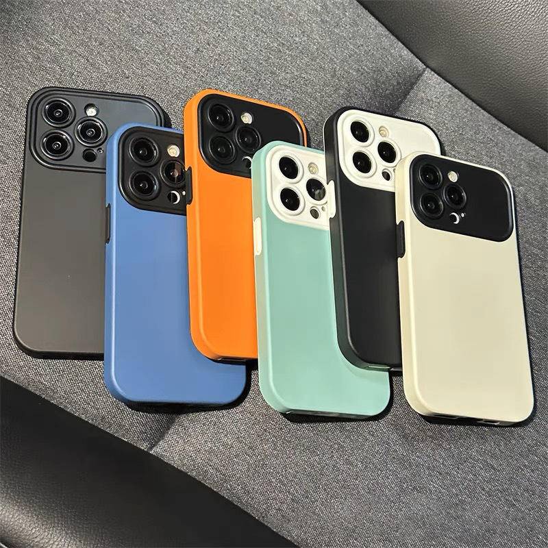 IPHONE Fashion Campuran Warna Kulit Perasaan Case Untuk iPhone12 11 Pro MAX XS MAX X XR Silikon Lembut Dengan Cover Pelindung Lensa Kamera Untuk iPhone12 iPhone11