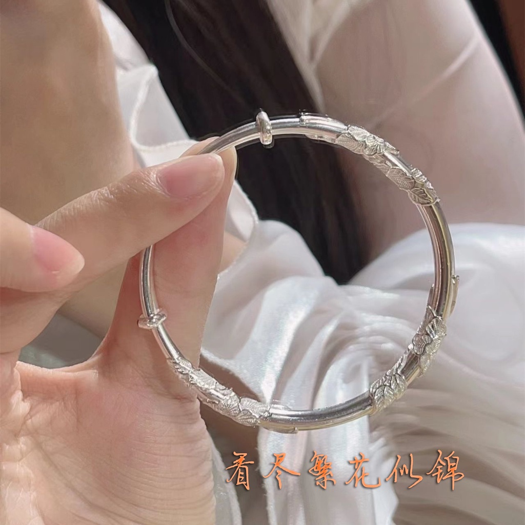 Gelang Wanita Drag Adjustable Bunga Gaya Cina Baru2023Model Baru Trendi Desain High-End All-Match