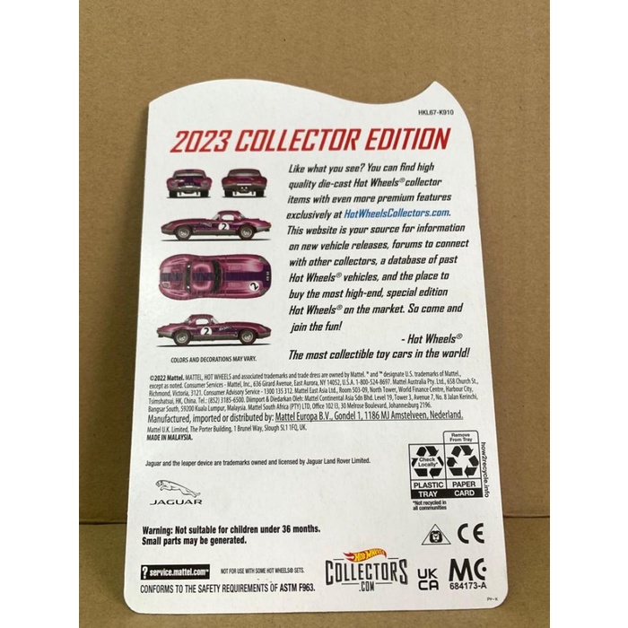 Hotwheels Mail in Jaguar Lightweight E-Type 2023 Collector Edition