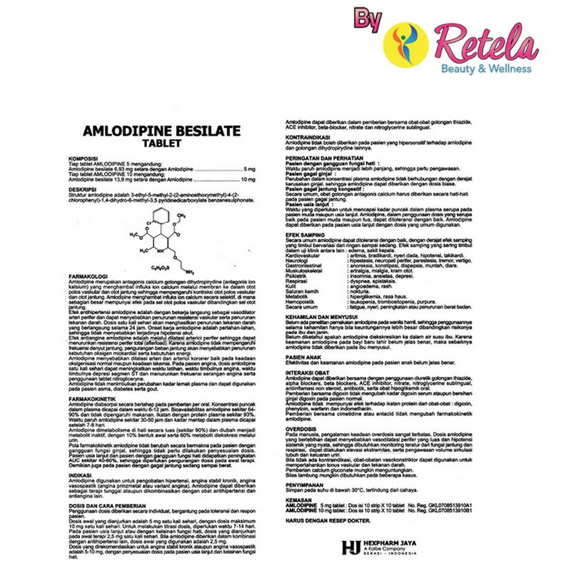 Amlodipine 5mg 1 Strip 10 TabLET