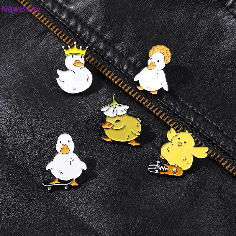 Newbaby Lovely Animal Enamel Pin Custom Nakal Skate Angsa Bebek Ayam Bros ID