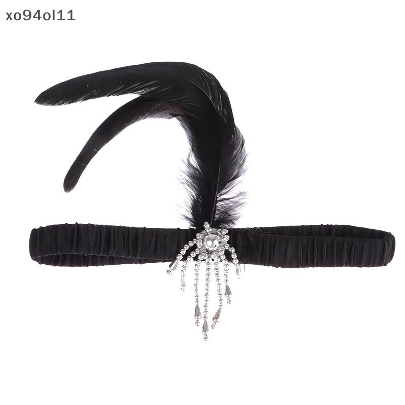 Xo Aksesoris Kostum Bando Merah Hitam Bulu Mutiara Headband Retro Pesta Props OL