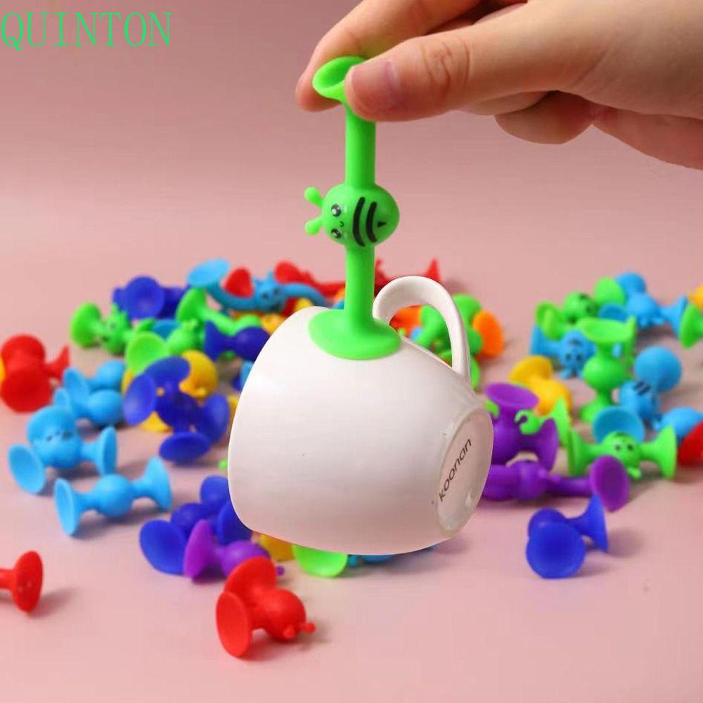 Quinton Lebah Suction Cup Mainan 1set Hadiah Untuk Anak-Anak Orang Tua-Anak Diy Blok Bangunan Blok Lembut Mainan Mandi Pop Sucker Mainan