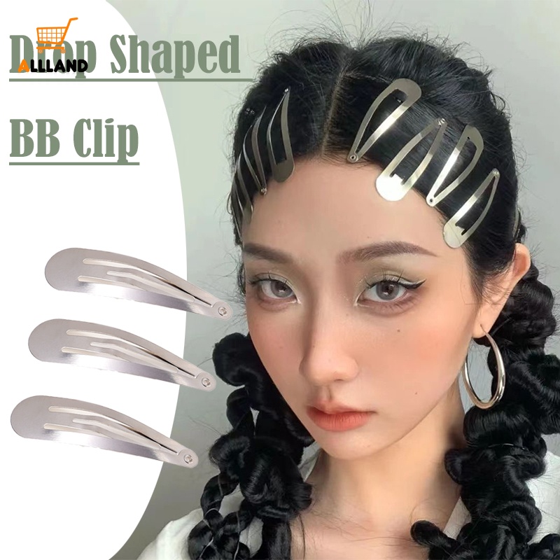 Punk E-girl Bentuk Jatuh Lucu Jepit Rambut/ Gothic Y2K Electroplate Metal BB Clips/Wanita Trendy Jepit DIY Aksesoris Rambut