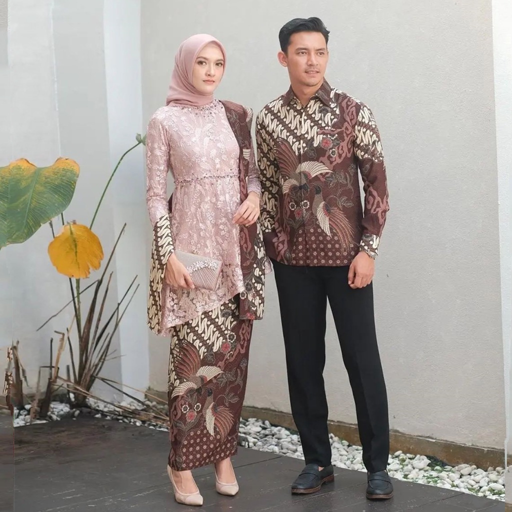 PREORDER-ASF- -  - Batik Couple Kondangan Tyas Kebaya Brokat Polos Premium Mix