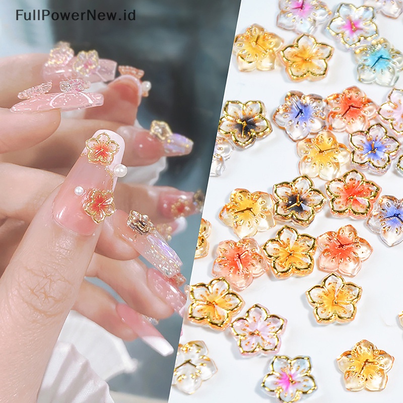 Power 20 /50Pcs Bunga Kembali Datar Resin Cabochons Permata 3D Nail Art Dekorasi ID