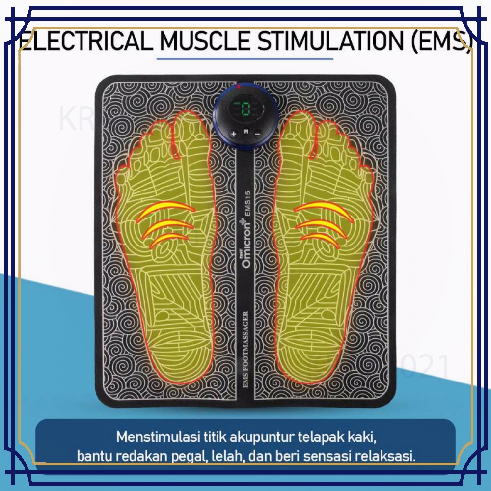 Pemijat Kaki Elektrik USB Rechargeable Pulse EMS Muscle Massager HT054