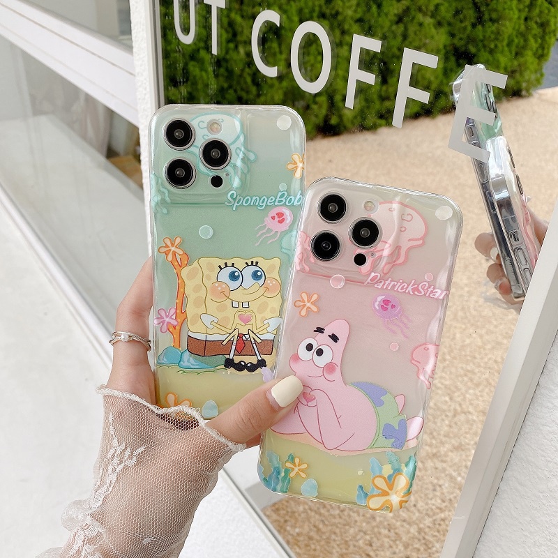 IPHONE Untuk Iphone14 13 12 11 Pro Max X XR XS Max7 8 Plus Kartun Lucu Spons Bayi Transparan Pelindung Soft case