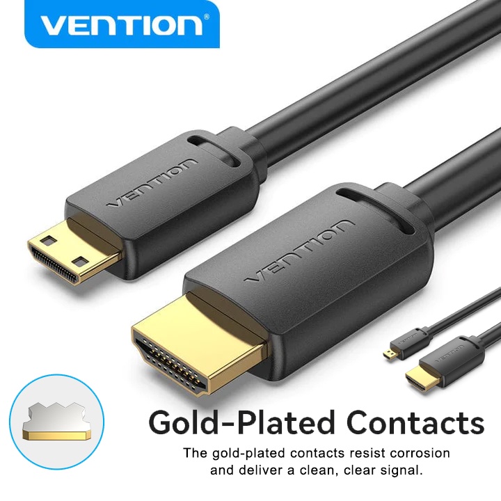 Vention Kabel HDMI Kabel Micro HDMI to HDMI 4K 60HZ UHD Video Cable Untuk Kamera TV Switch Tablet Laptop