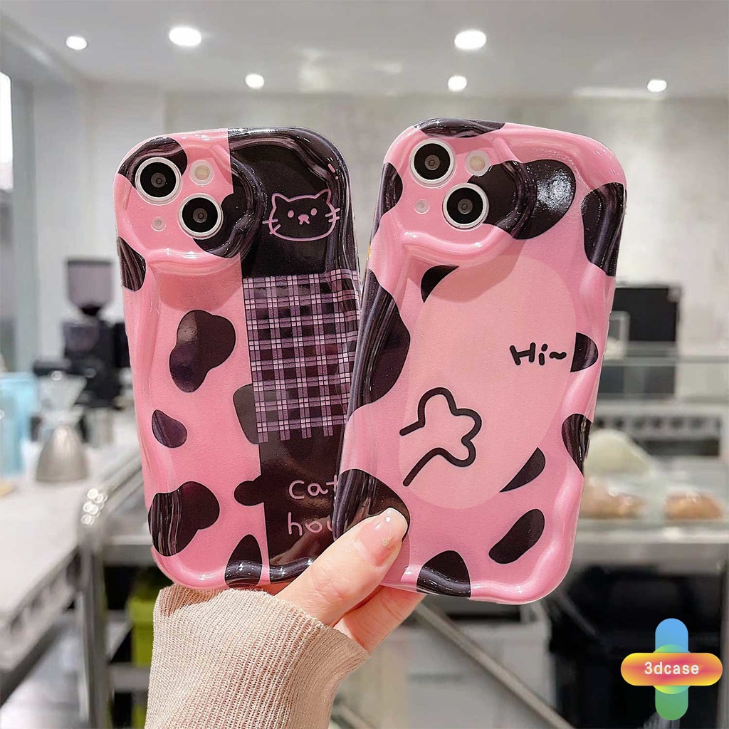 Casing Kitty Wave floating Samsung A02S A20 A32 A50S A30S A52S A30 A13 A14 A22 A23 A04 A04S A52 A51 A24 A12 A03 A03S A50 M12 M22 M32 A125 A13 Lie A14 LTE A037F F12 M04 M10S M02S A025 A205 A305 F02S Leopard Kotak Kotak 3D Wavy Curved Edge Shockproof Case