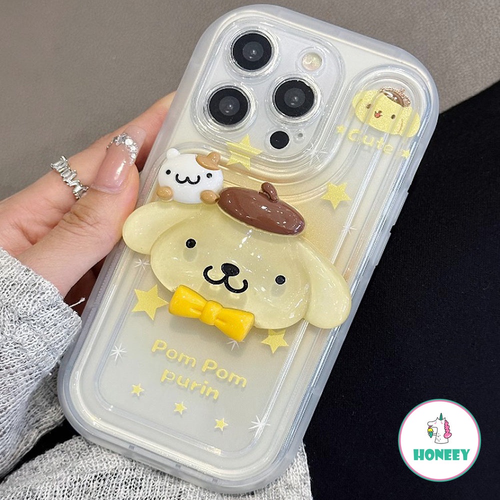 Kartun Indah Sanrio Ponsel Case Untuk iPhone 14 Pro Max13 12/12pro 11 Pro MAX XR XS Max8 7Plus Bantal Udara Bening Luminous Shockproof Cover