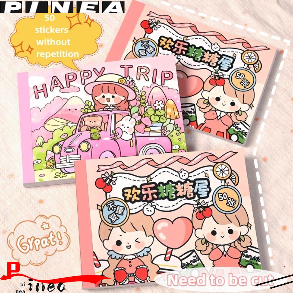 Nanas 50lembar/ Stiker Buku Dekorasi Laptop Scrapbooking Anti Air Tidak Berulang