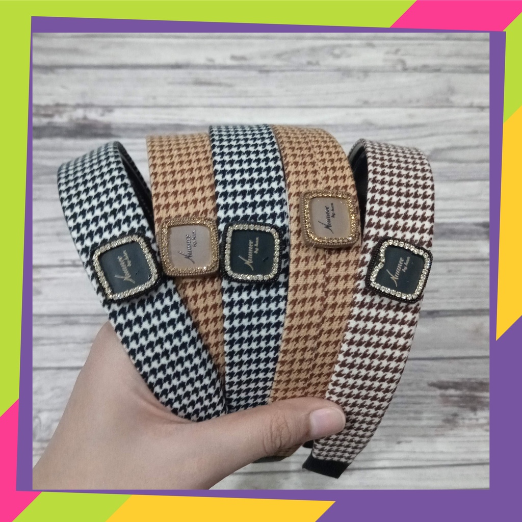 5080 / paket usaha bando bandana Korea / Bando trandy kotak, polos, bintik