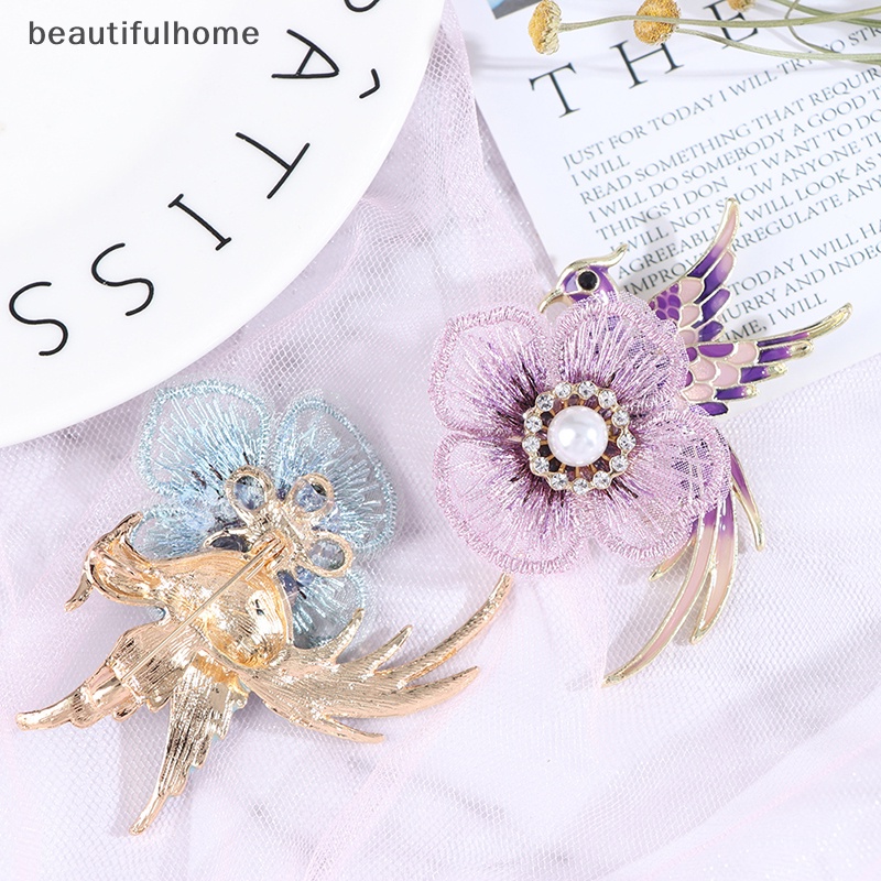 {beautifulhome} 1pc Bros Berlian Imitasi Untuk Wanita Enamel Burung Pin Merak Fashion Bros Hadiah.