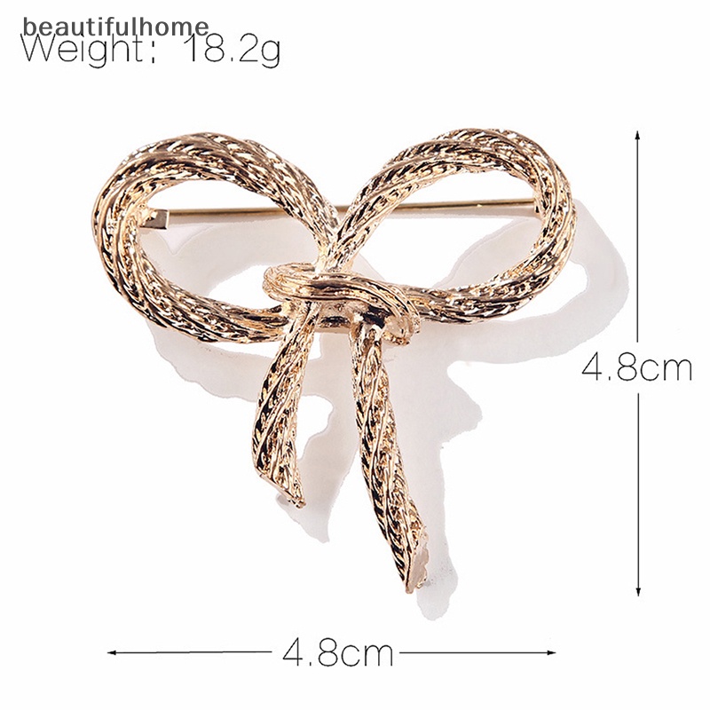 {beautifulhome} Bros Busur Fashion Untuk Wanita Ikatan Simpul Bros Pin Safety Lapel Pin Brooch Aksesoris Perhiasan Pernikahan.