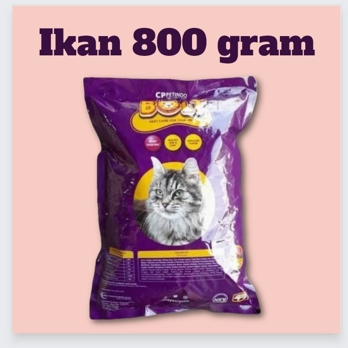 BOLT 800g TERMURAH SE MEDAN MAKANAN KUCING BOLT CAT FOOD TERLARIS MURAH BOLT REPACK 800 GRAM donut tuna ungu ikan pink kuning salmon