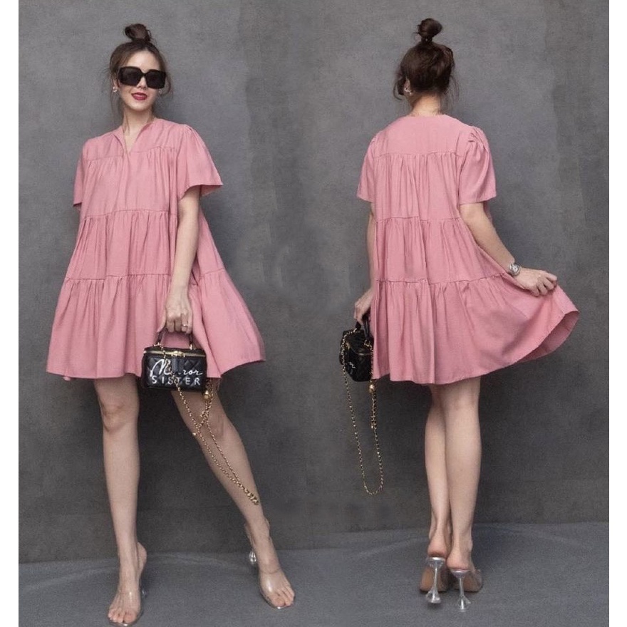 GH - MINI DRESS JUMBO / DRESS CASUAL WANITA / DRESS KEKINIAN WANITA / BAJU DRESS POLOS / MINI DRESS 