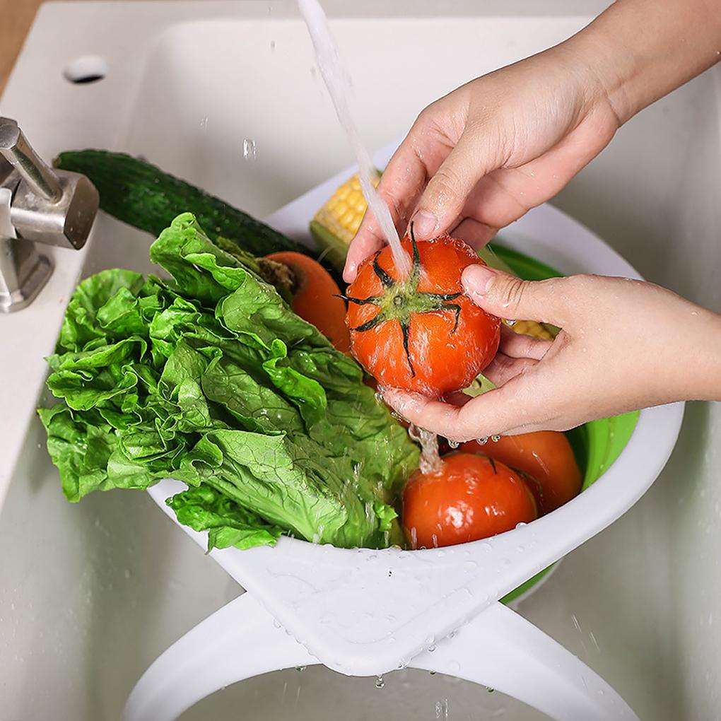 Keranjang Tiris Lipat Saringan Sayuran Kapasitas Besar Saringan Makanan Dengan Bracket Aksesoris Alat Dapur Rumah Tangga Hadiah