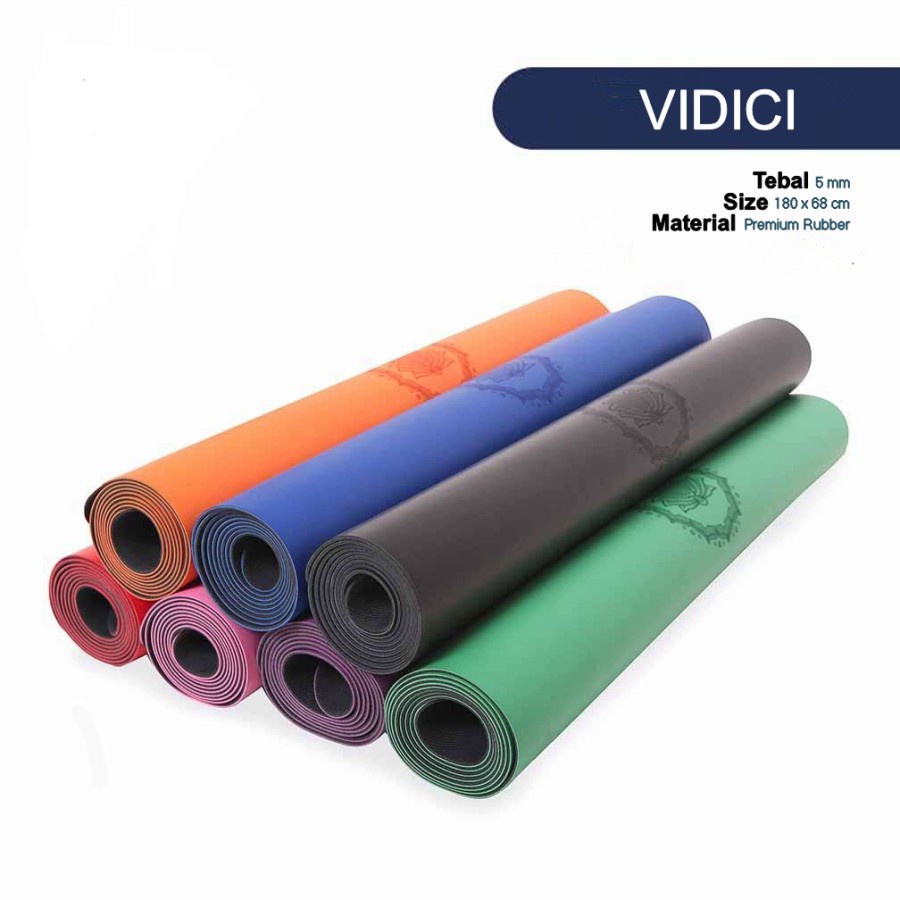 VIDICI MATRAS YOGA PREMIUM !!MATRAS YOGA RUUBERTEBAL  MATRAS MATT RUBBER CANTIK HIGH QUALITY / MATRAS OLAHRAGA YOGA VIDICI