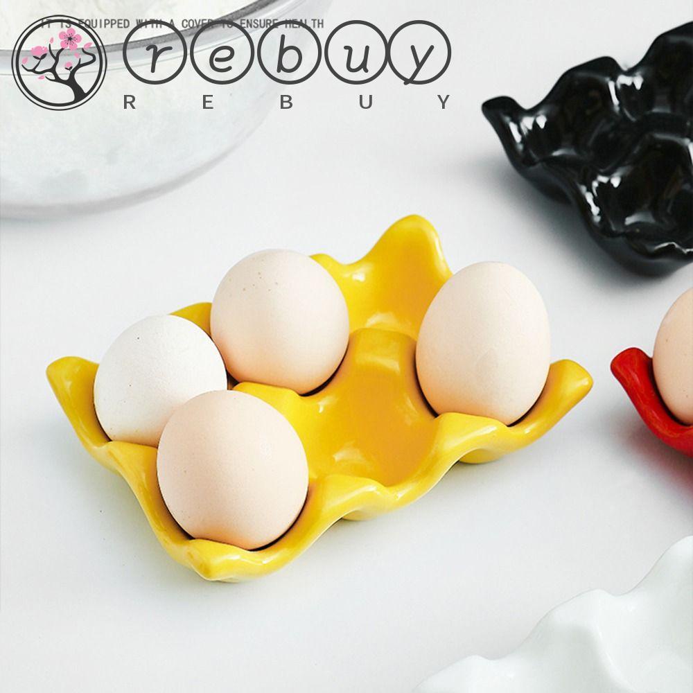 Rebuy Eggs Tray DIY Xmas Craft Porcelain Dapur Rebus Telur Saji Rak Penyimpanan Piring